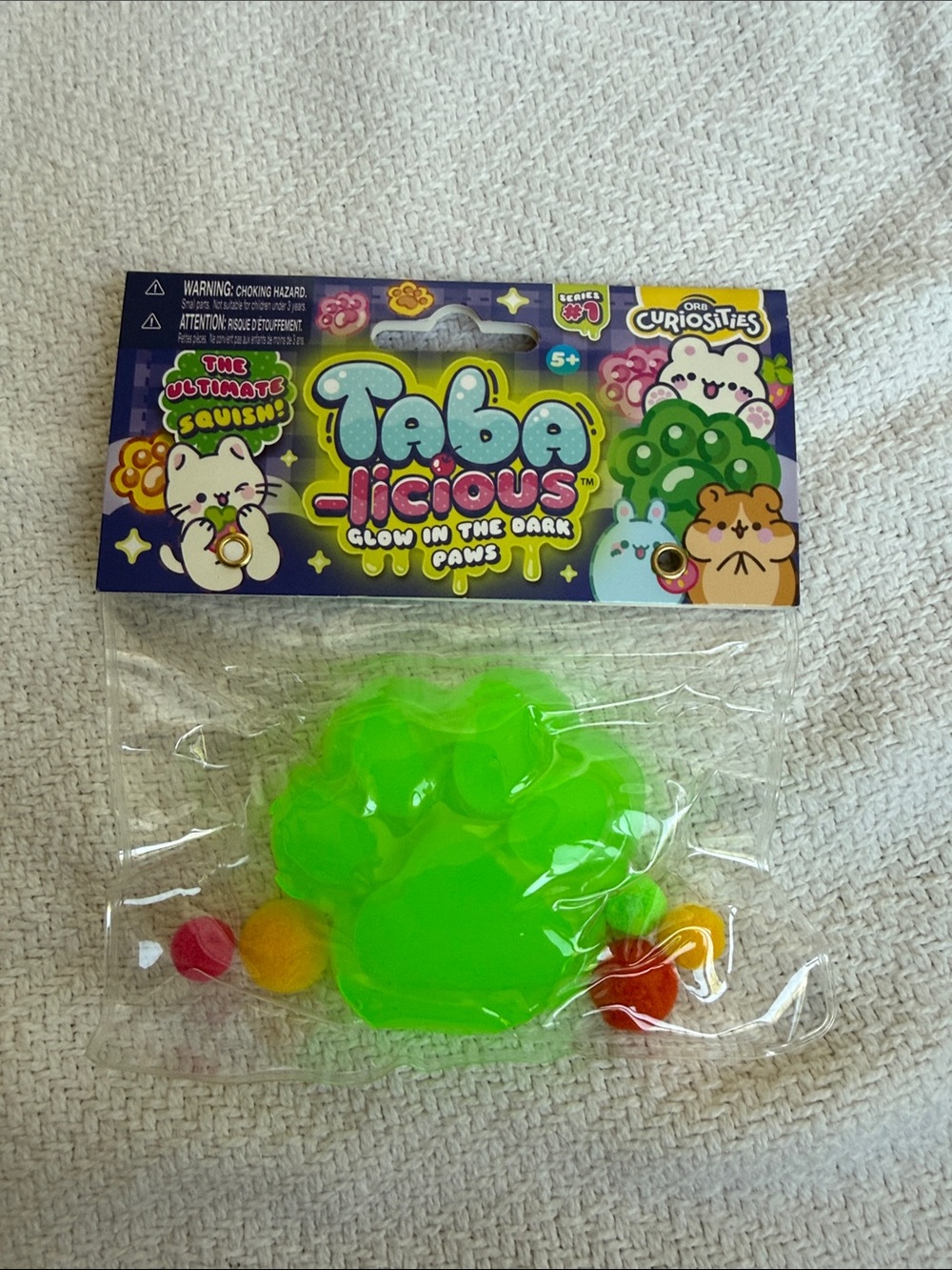 Taba-licious Glow-in-the-Dark Paw Squushy Toy — Green (Five Below)